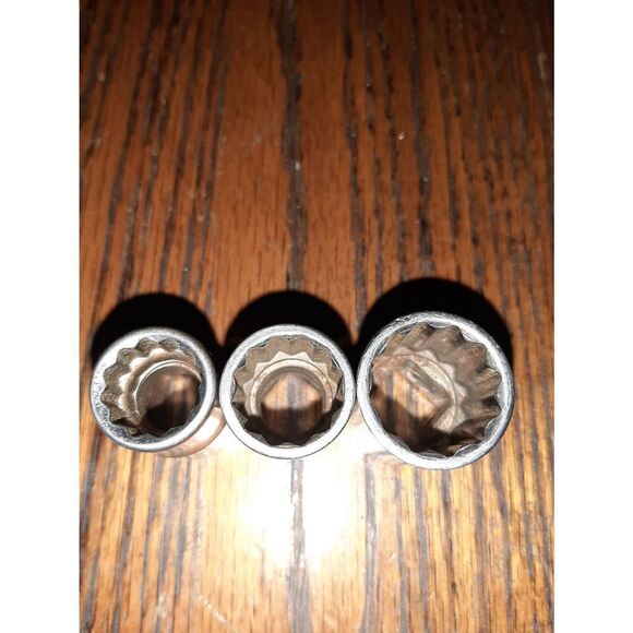 Lot 3 Vintage Craftsman Sears 14mm, 16mm, 19mm G Series Sockets 12pt 1/2" Made U - Picture 4 of 7